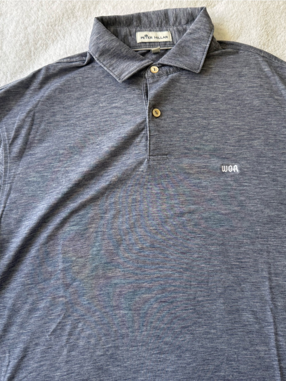 Peter Millar Heathered Blue-Gray Polo